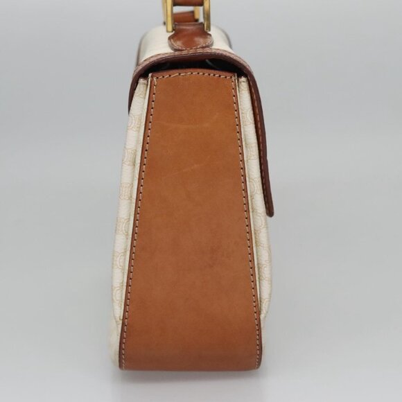 CELINE Macadam Canvas Hand Bag PVC Leather 2way White - Picture 4 of 16